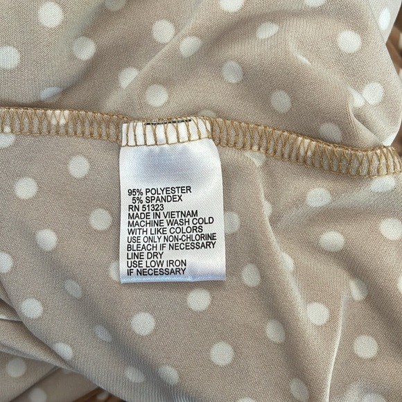 NWT Preston & York “light camel” colored & white polka dot maxi dress. XL - Picture 9 of 9